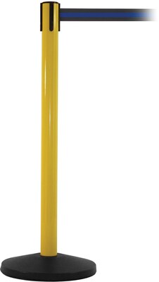 SafetyMaster 450 Yellow Retractable Belt Barrier with 8.5 Black/Blue Belt