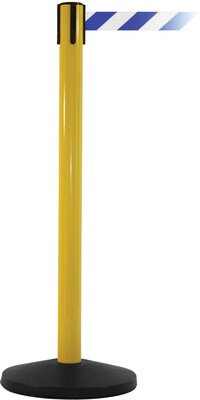 SafetyMaster 450 Yellow Retractable Belt Barrier with 8.5 Blue/White Belt