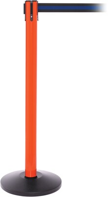 SafetyPro 250 Orange Retractable Belt Barrier with 11 Black/Blue Belt
