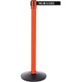 SafetyPro 250 Orange Stanchion Barrier Post with Retractable 11 Black/White LINE Belt