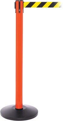 SafetyPro 250 Orange Retractable Belt Barrier with 11 Black/Yellow Belt
