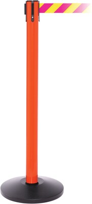 SafetyPro 250 Orange Retractable Belt Barrier with 11 Yellow/Magenta Belt