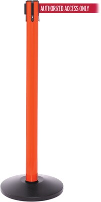 SafetyPro 250 Orange Retractable Belt Barrier with 11 Red/White AUTHORIZED Belt
