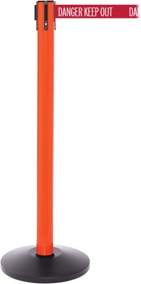 SafetyPro 250 Orange Retractable Belt Barrier with 11 Red/White DANGER Belt