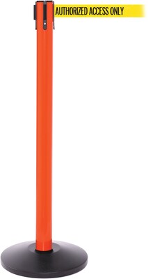 SafetyPro 250 Orange Retractable Belt Barrier with 11 Yellow/Black AUTHORIZED Belt