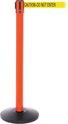 SafetyPro 250 Orange Retractable Belt Barrier with 11 Yellow/Black DO NOT ENTER Belt