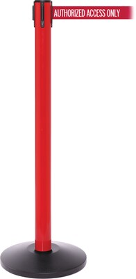 SafetyPro 250 Red Retractable Belt Barrier with 11 Red/White AUTHORIZED Belt