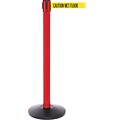 SafetyPro 250 Red Retractable Belt Barrier with 11 Yellow/Black WET FLOOR Belt