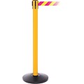SafetyPro 250 Yellow Stanchion Barrier Post with Retractable 11 Yellow/Magenta Belt