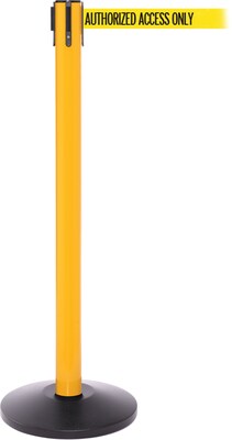 SafetyPro 250 Yellow Retractable Belt Barrier with 11' Yellow/Black AUTHORIZED Belt