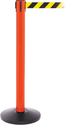 SafetyPro 300 Orange Retractable Belt Barrier with 16 Black/Yellow Belt