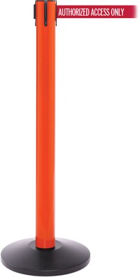 SafetyPro 300 Orange Retractable Belt Barrier with 16 Red/White AUTHORIZED Belt