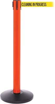 SafetyPro 300 Orange Retractable Belt Barrier with 16 Yellow/Black CLEAN Belt