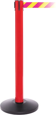 SafetyPro 300 Red Retractable Belt Barrier with 16 Yellow/Magenta Belt