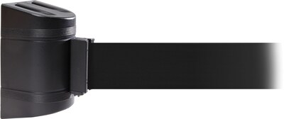 WallPro 300 Black Wall Mount Belt Barrier with 7.5 Black Belt