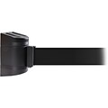 WallPro 300 Black Wall Mount Belt Barrier with 10 Black Belt