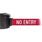 WallPro 300 Black Wall Mount Belt Barrier with 13' Red/White NO ENTRY Belt