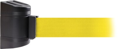 WallPro 300 Black Wall Mount Belt Barrier with 10 Yellow Belt