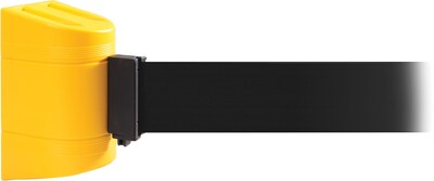 WallPro 300 Yellow Wall Mount Belt Barrier with 10 Black Belt