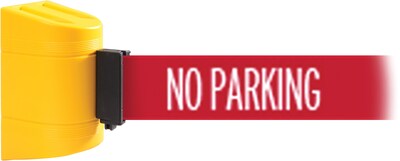 WallPro 300 Yellow Wall Mount Belt Barrier with 10 Red/White NO ENTRY Belt