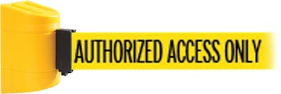 WallPro 300 Yellow Wall Mount Belt Barrier with 10 Yellow/Black AUTHORIZED Belt
