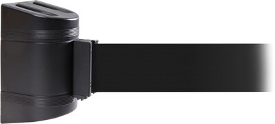 WallPro 450 Black Wall Mount Belt Barrier with 30' Black Belt
