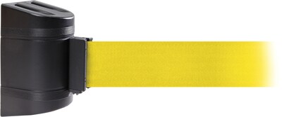 WallPro 450 Black Wall Mount Belt Barrier with 20 Yellow Belt