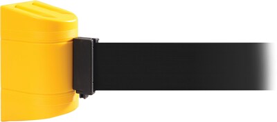 WallPro 450 Yellow Wall Mount Belt Barrier with 20 Black Belt