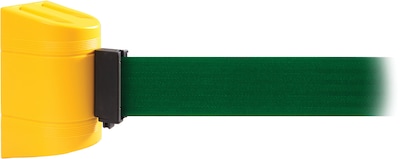 WallPro 450 Yellow Wall Mount Belt Barrier with 20 Green Belt