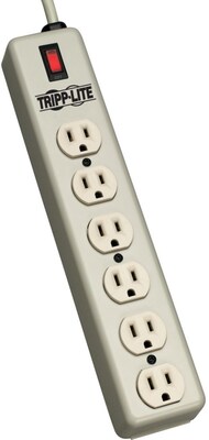 Tripp Lite 6 Outlet Power Strip, Beige (6SPDX-15)