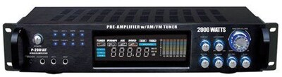 Pyle® P2001AT 2000 W Hybrid Pre-Amplifier With AM/FM Tuner