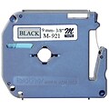 Brother® Non-Laminated Label Tape For P-Touch Printer; 0.35W x 26.2L, Black on Silver