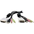 Startech 4-in-1 USB Dual Link DVI-D KVM Switch Cable With Audio and Microphone; 15(L)