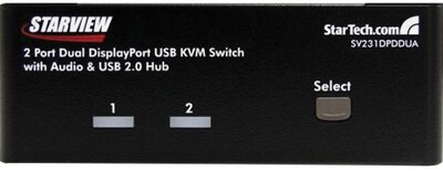 Startech SV231DPDDUA USB DisplayPort KVM Switch; 2 Ports