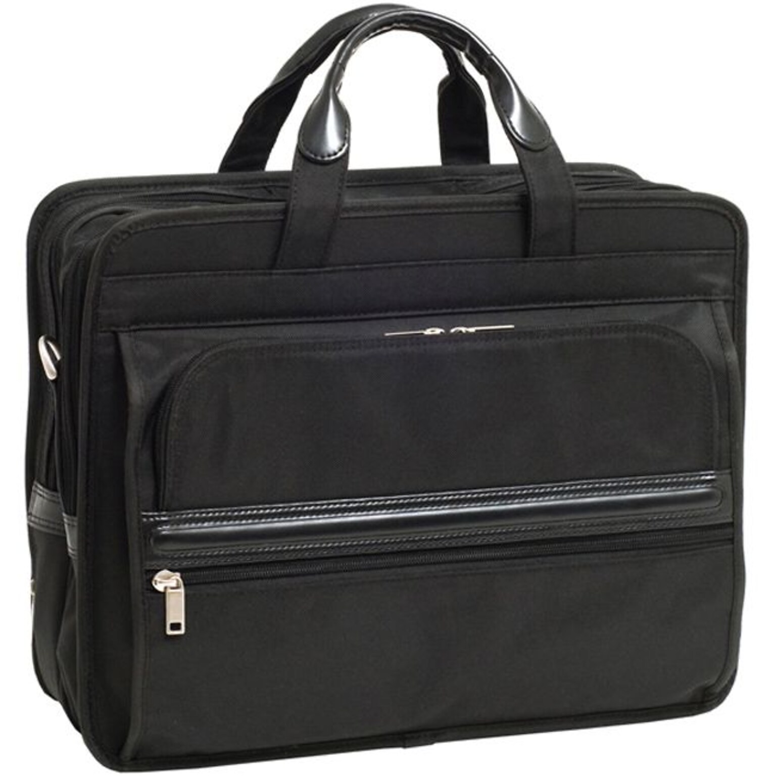 McKlein P Series Laptop Briefcase, Black Nylon (56485)