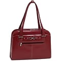 McKlein W Series Laptop Handbag, Red Trimmed In Sand Leather (96636)