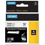 Dymo® RhinoPro 18483 0.5(W) Wire and Cable Label Tape; Black On White