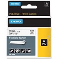 Dymo® RhinoPro 18489 0.75(W) Flexible Wire and Cable Label Tape; Black On White