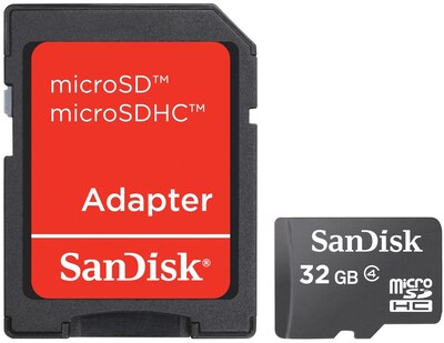 SanDisk® SDSDQM MicroSD High Capacity Flash Memory Card With Adapter; 32GB