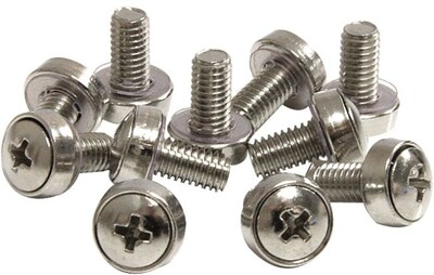 Startech CABSCREWSM6 Mounting Screws For Server Rack Cabinet, 50/Pack