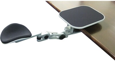 Ergoguys Ergonomic Adjustable Computer Arm Rest With Mouse Pad; Silver