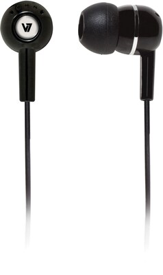 V7® HA100-2NP Stereo Earbuds, Black