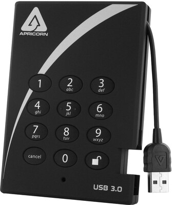 Apricorn Aegis Padlock A25-3PL256 External Hard Drive; 500GB