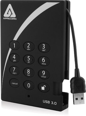 Apricorn Aegis Padlock A25-3PL256 External Hard Drive; 1TB