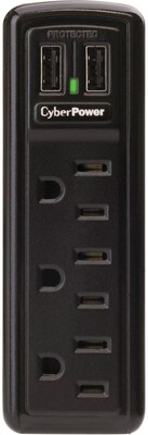 Cyberpower® CSP300WU 3-Outlet 918 Joule Professional Surge Protector With 0 Wall Tap