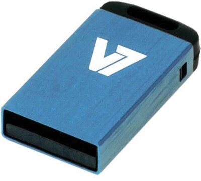 V7® VU28GCR-BLU-2N Nano USB 2.0 Flash Drive; 8GB