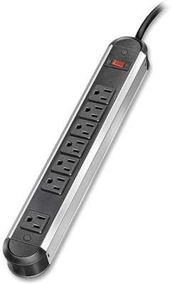 Fellowes® 99089 Metal Power Strip With 12 Cord; 7 Outlets