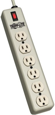 Tripp Lite 6SPDX Power Strip With Illuminated Master Switch With 6 Beige Cord; 6 Outlets