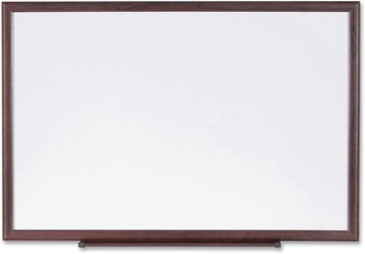 Lorell Wood Frame Dry-Erase Boards, Brown/White