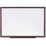 Lorell Wood Frame Dry-Erase Boards, Brown/White
